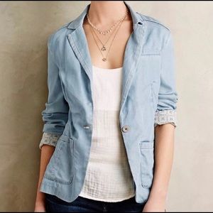 Anthro Pilcro & The Letterpress Denim Blazer